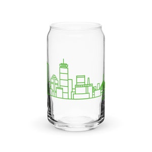 Boston Skyline Graphic, Can-Shaped Glass