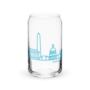 Washington DC Skyline Graphic, Can-Shaped Glass