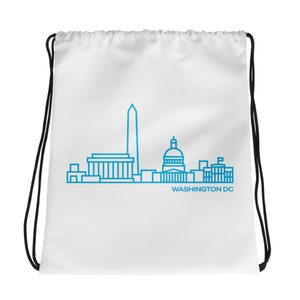 Drawstring Bag, Washington DC Skyline Graphic