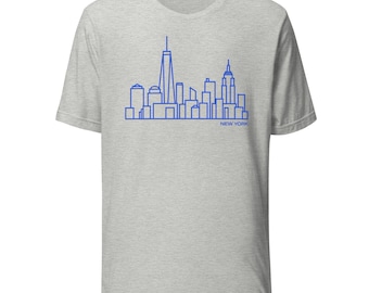 Unisex T-Shirt, New York City Skyline Graphic Cotton Shirt