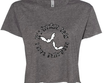 Its Frickin' Bats Vine Quote - Halloween Flowy Crop Top or T-shirt