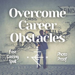 以下が含まれることがあります： 壁に「キャリアの障害を克服する」という言葉が書かれた道を人が描いています。道は、「危機」、「競争」、「問題」、「挑戦」などの障害で描かれています。その人は壁の前に立っており、背を向けています。壁には「高速詠唱呪文」、「写真証明」、「スタート」という言葉が書かれています。