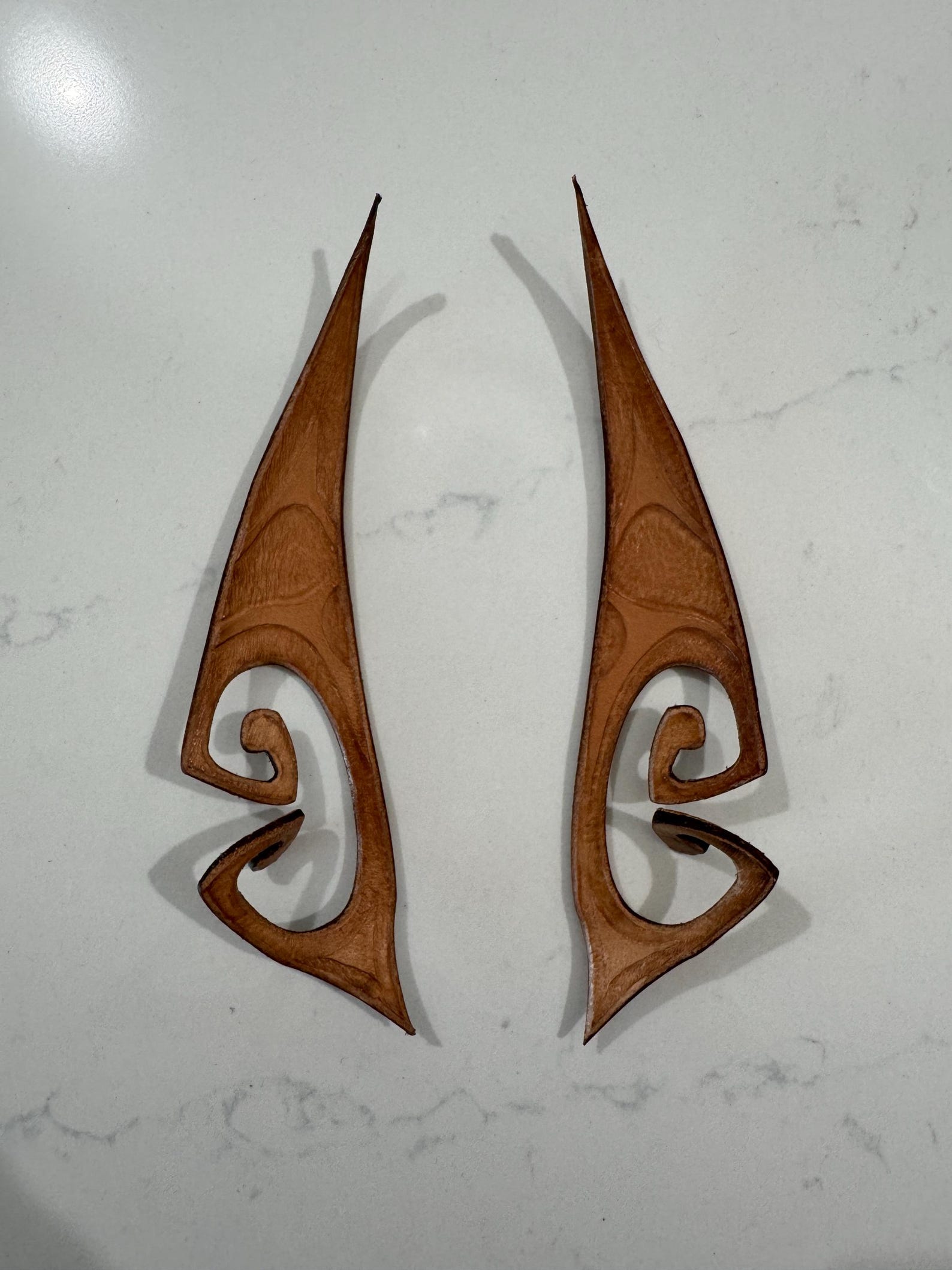 Handmade Tooled Leather Elf Ears Perfect for Cosplay, Festivals, and ...