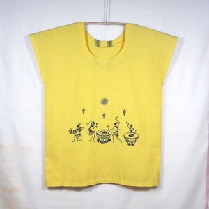 White Cotton Top, Women&#39;s Cotton Blouse, Women&#39;s Cotton Top, Hand Painted Cotton Top
