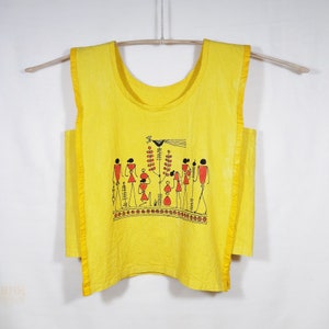 Women&#39;s Cotton Blouse, Women&#39;s Cotton Top, Hand Painted Cotton Top, White Cotton Top
