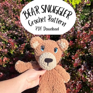 Crochet Pattern for Brinley the Bear Snuggler | Digital Download | Bear Lovey Pattern | Crochet Bear Snuggler PDF Download | Crochet Bear