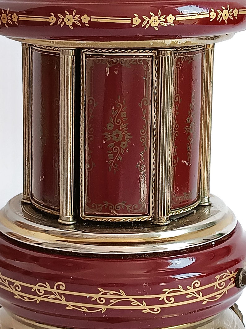Italian Music Carousel Cigarette Dispenser Lipstick Holder Reuge Music Box Cigarette Storage