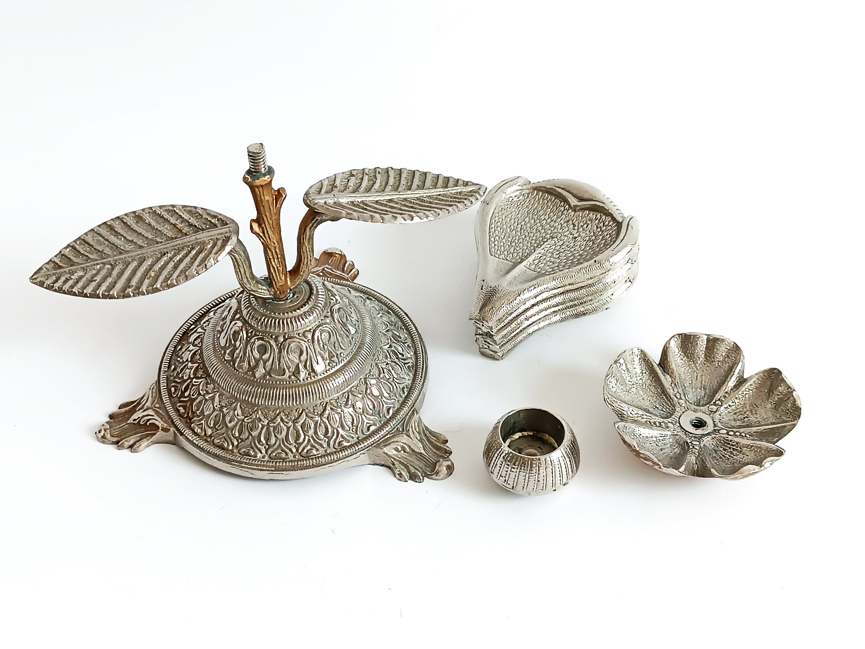 Vintage Flower Ashtray Candlestick Opened Petal Ashtray Antique