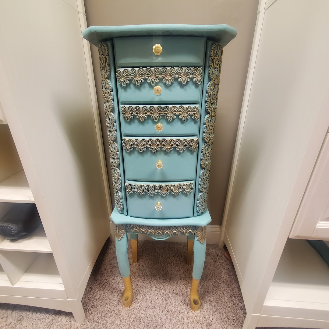 Sage Green Jewelry Armoire Etsy