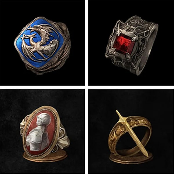 Réplica de anillo de Dark Souls / Dark Souls 3 anillos de cristal de lágrima / anillo de juego, artículo de coleccionista, metal único, de alta calidad, decoración de escritorio /