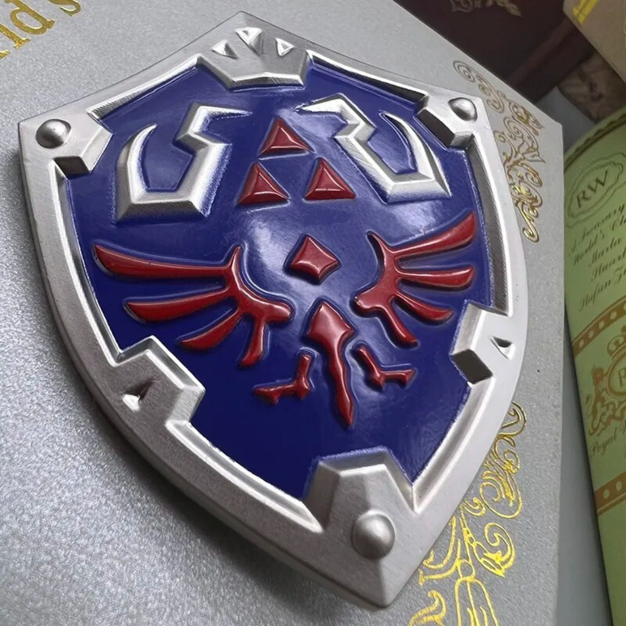 The Legend Of Zelda Shield Triforce Hylian Crest Metal 2 Piece Pin