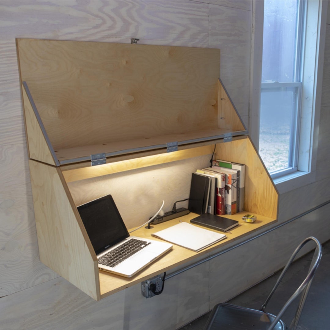 Wall Mounted Desk Plans, Floating Desk Plans, Step by Step