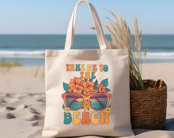 Beach tote, Cotton Canvas Tote Bag for beach, Beach bag, Tote for the beach