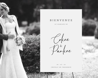 Panneau de Bienvenue Mariage Personnalisé - 8 design épurés au choix