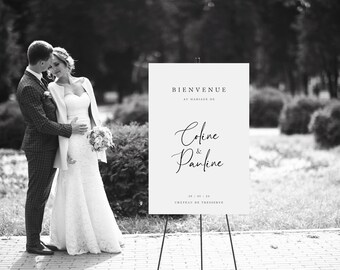 Panneau de Bienvenue Mariage Personnalisé - 8 design épurés au choix