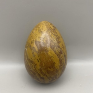 Vintage, Alabaster, Hand Carved, Stone Egg Brown & Maroon Swirl, Marble, Easter