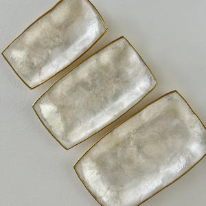 Capiz, Decorative, Set of 3, Nesting Plates, Server Plates, Philippines