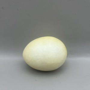 Vintage, Alabaster, Hand Carved, Stone Egg, Yellow & White, Marble, Easter