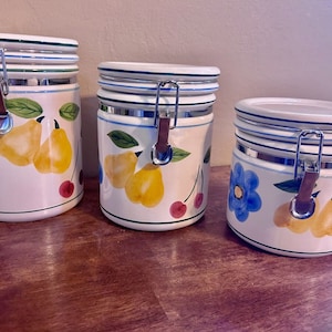 Vintage, Set Of 3, Certified International Corporation, Canisters, 8, 7, 5.5”