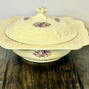Crown Ducal, England, Antique, Serving Bowl, Covered, With Lid