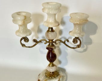 レア】オニキスキャンドルホルダー 4灯 /ヴィンテージ レア】オニキス