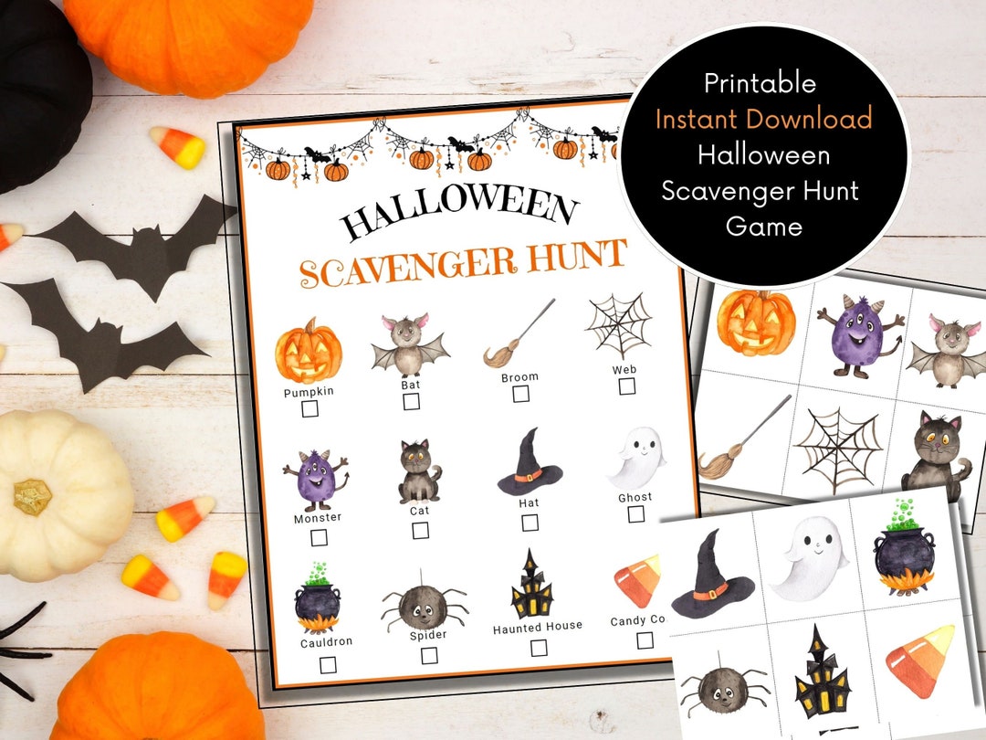 Halloween Games Printable | Kids Halloween Game Printable | Halloween Scavenger Hunt | Halloween ...