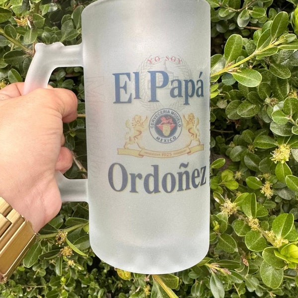 Frosted Beer mug Papa personalized
