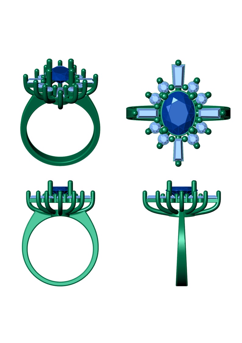 STL 3D Model Jewelry CAD File for 3D Printing/cnc/diamond Ring/3d Jewelry/wedding Ring/file for