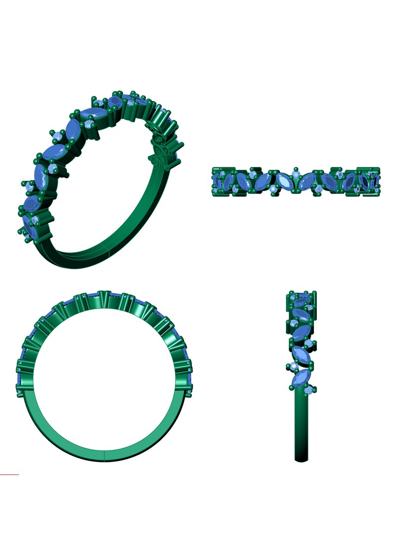 STL 3D Model Jewelry CAD File for 3D Printing/cnc/diamond Ring/3d Jewelry/wedding Ring/file for