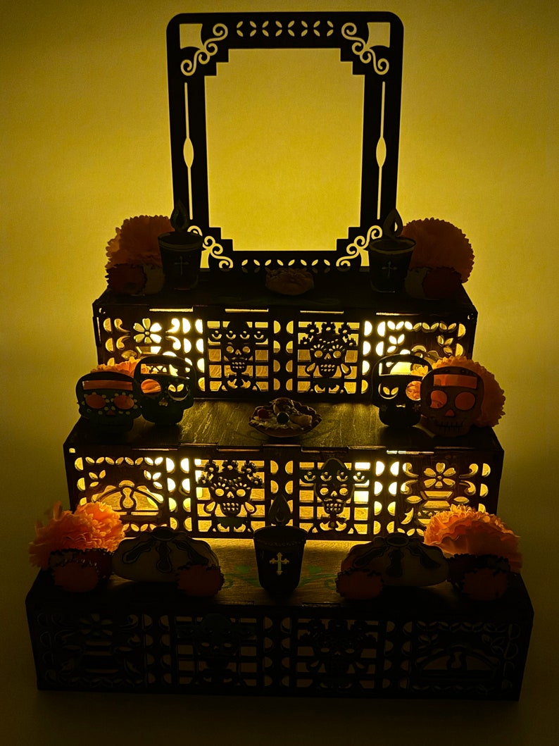 Dia De Los Muertos Day Of The Dead Ofrenda Altar (SQUARE) With DIY Paint Kit! image 7