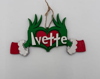 The Grinch Hands with Heart Christmas Ornament