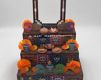 Dia De Los Muertos Day Of The Dead Ofrenda Altar (SQUARE) With DIY Paint Kit!