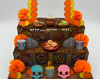 Dia De Los Muertos Day Of The Dead Ofrenda Altar (ARCH) With DIY Paint Kit!