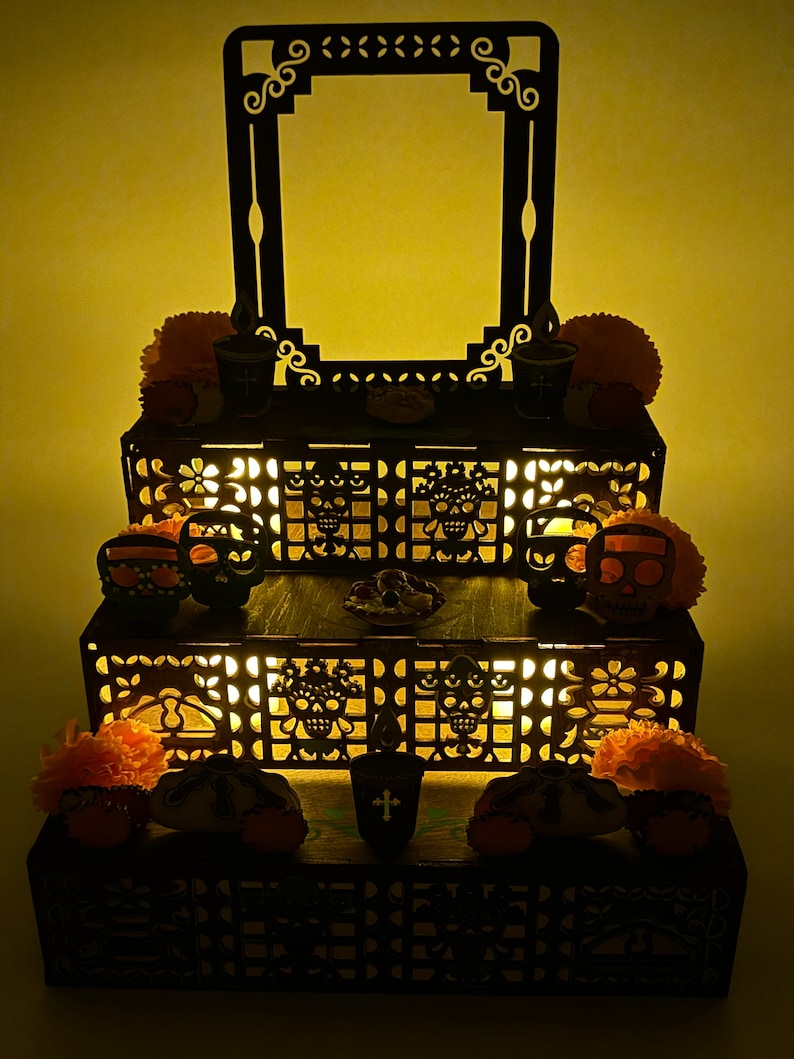Dia De Los Muertos Day Of The Dead Ofrenda Altar (SQUARE) With DIY Paint Kit! image 6