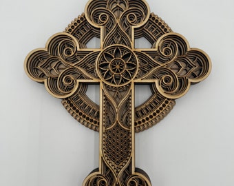 3D Religous Mandala Cross #1