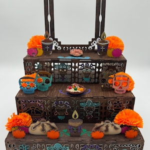 Dia De Los Muertos Day Of The Dead Ofrenda Altar (SQUARE) With DIY Paint Kit!
