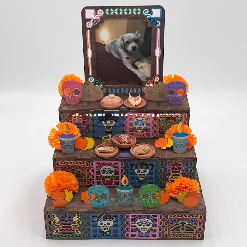 Dia De Los Muertos Day Of The Dead Ofrenda Altar (SQUARE) With DIY Paint Kit! image 2