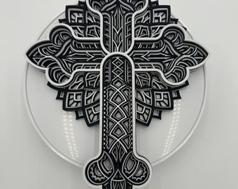 3D Religous Mandala Cross #2