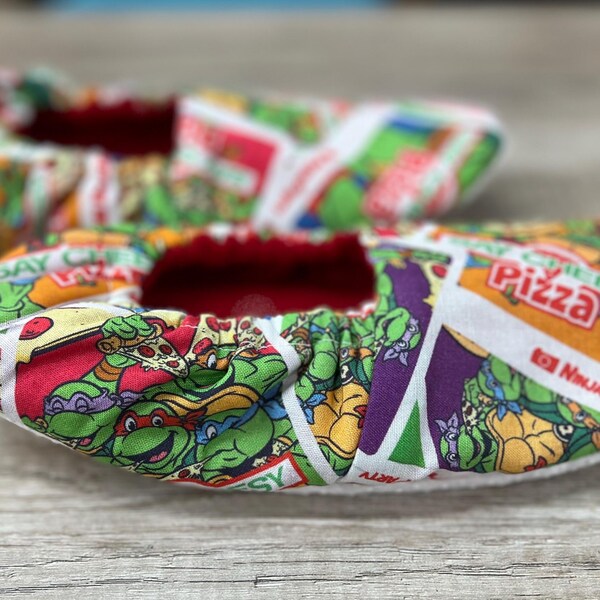 Pizza and Turtles Soft Sole Slipper Socks Sizes Baby Youth Mens Womens