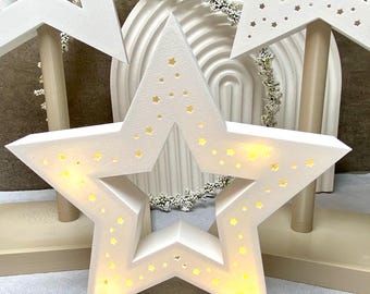 Kleiner Leuchtstern mit Namen LED Stern personalisiert Geschenk zur Geburt * Weihnachten / Nachtlicht mit Farbwechsel