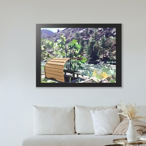 River Illustration, Wall Art, Digital Print, Home Decor, Office Decor, Illustration, Drawing