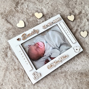 Gepersonaliseerde fotolijst, geboorteakte van het kind