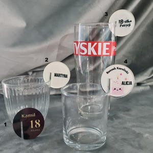 Tarjeta de lugar redonda de acrílico para un vaso en una mesa boda, primer cumpleaños, cumpleaños, aniversario