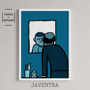 Jean Jullien - Espejo / Pósters humorísticos / Lámina de Jean Jullien / Póster divertido / Decoración mural / Arte contemporáneo / Decoración del hogar / Arte pop