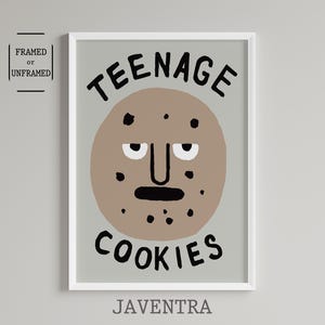Jean Jullien - Galletas adolescentes / Pósters humorísticos / Lámina de Jean Jullien / Póster divertido / Decoración de pared / Arte contemporáneo / Decoración del hogar