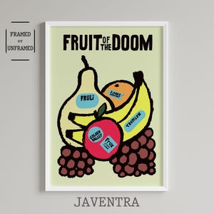 Jean Jullien - Fruto de la perdición / Pósters humorísticos / Lámina de Jean Jullien / Póster divertido / Decoración mural / Arte contemporáneo / Decoración del hogar