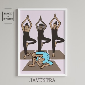 Jean Jullien - Yoga / Pósters de humor / Lámina de Jean Jullien / Póster divertido / Decoración de pared / Arte contemporáneo / Decoración del hogar / Arte pop