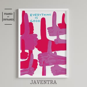 David Shrigley - Todo es bueno / Galería de arte / Arte pop / Decoración de pared / Póster divertido / Arte contemporáneo / Decoración del hogar / Láminas humorísticas