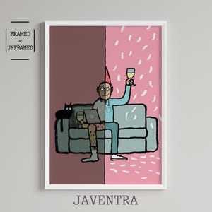 Jean Jullien - 人生 | ユーモアポスター | Jean Jullien プリント | 面白いポスター | 壁アート装飾 | 現代アート | 家の装飾