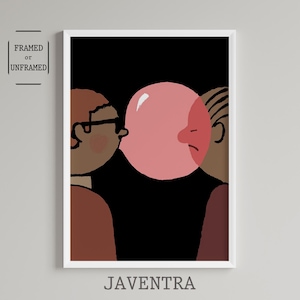 Jean Jullien - Globo / Pósters humorísticos / Lámina de Jean Jullien / Póster divertido / Decoración mural / Arte contemporáneo / Decoración del hogar / Arte pop